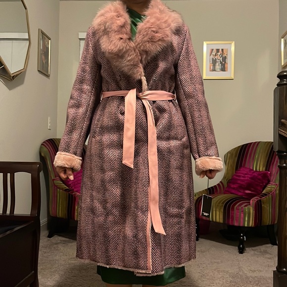 Marinoble Jackets & Blazers - New Multi faux fur / micro suede midi winter coat with  snaps and belt.